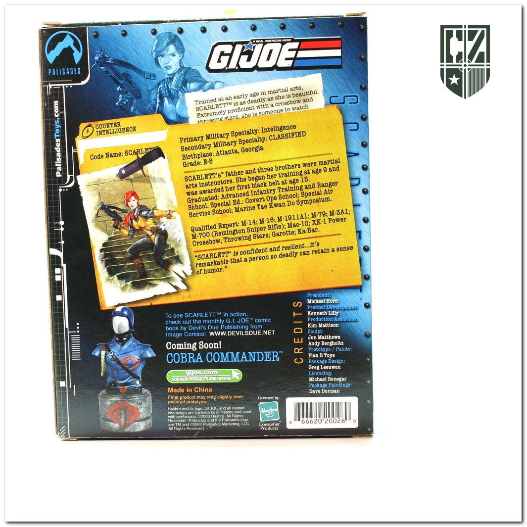 GI JOE 2003 Scarlet Mini Bust Palisades 